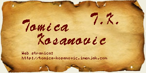 Tomica Kosanović vizit kartica
